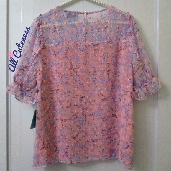 CECE Floral Print Top Size S - Picture 2 of 7